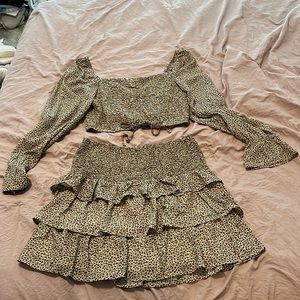 Leopard Matching Skirt Set